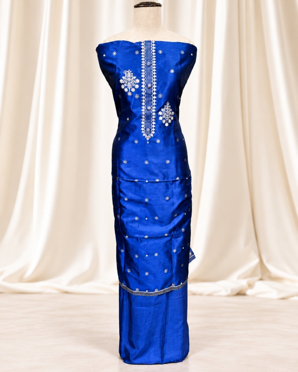 Blue Silk Patola Weaving Dupatta for Women (12640016)