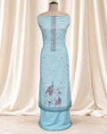 Sheesh Mahal-Cotton Tissue Jamdani Suit with Kantha Highlights (12633072)