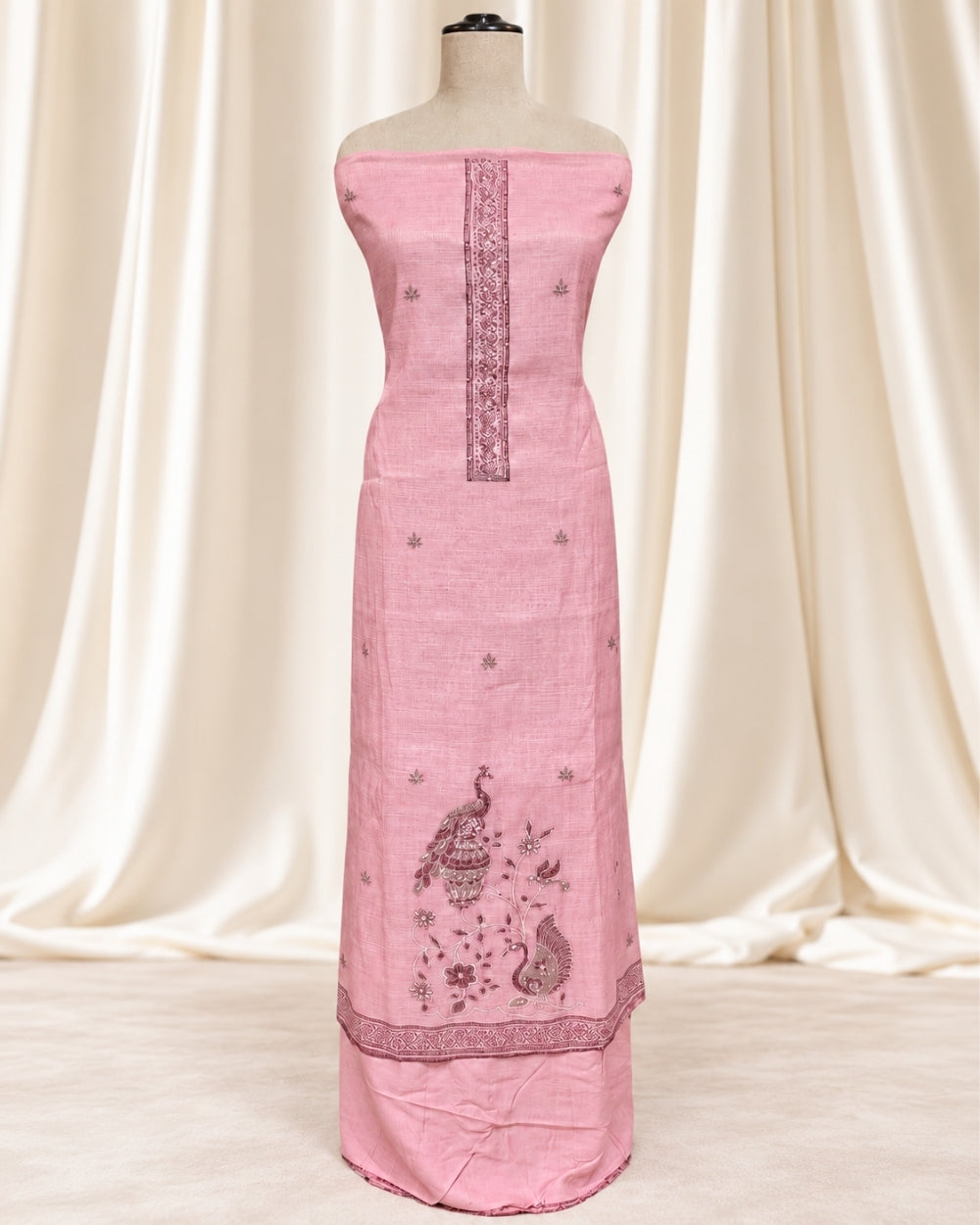 Cotton Tissue Suit with Jamdani Kantha Work (12633069)