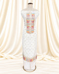 Ivory Tissue Organza Suit with Handwork Detailing (12640022)