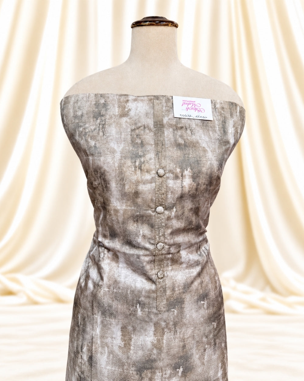 Mouse Grey Jam Cotton Suit with Resham Embroidery (12640028)