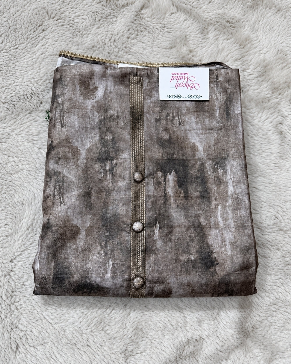 Mouse Grey Jam Cotton Suit with Resham Embroidery (12640028)