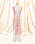 Muslin Striped Print Suit with Resham Work & Printed Jamdani Dupatta (12639995)