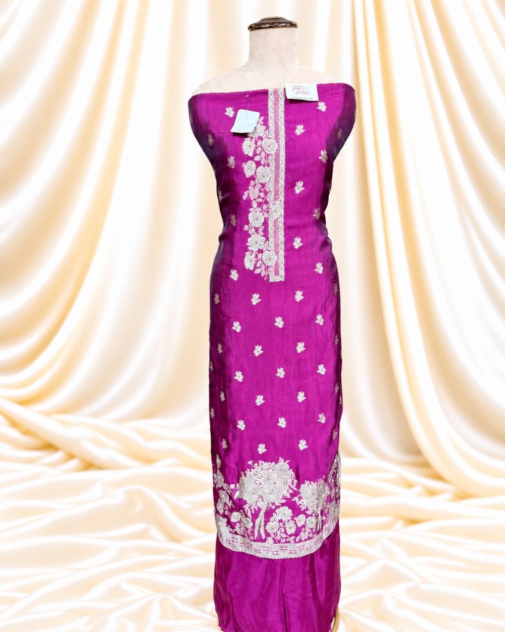 Purple Chanderi Silk Suit with Traditional Zari Weaving (12639996)