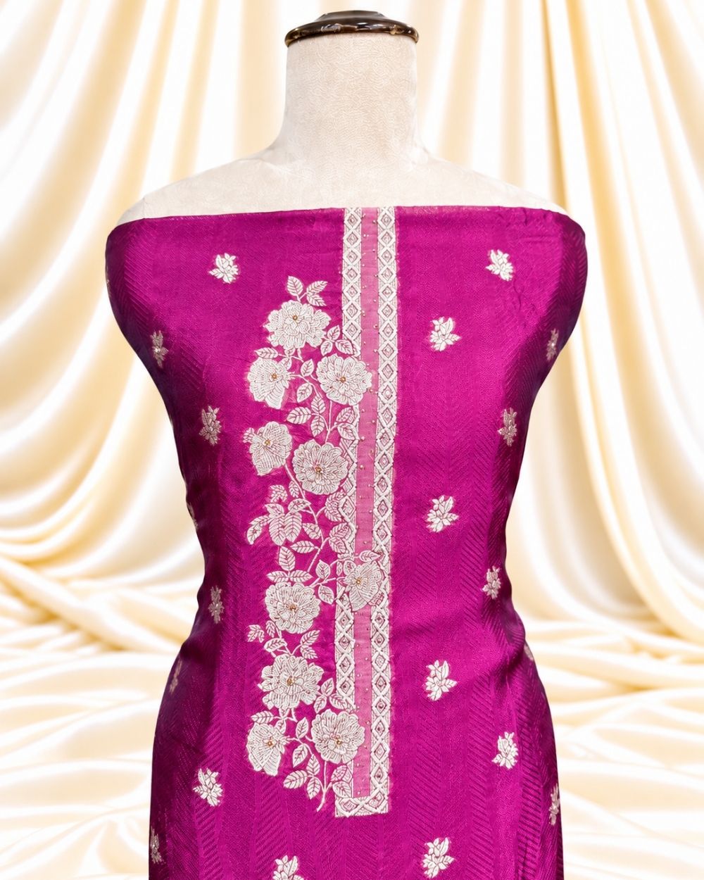 Purple Chanderi Silk Suit with Traditional Zari Weaving (12639996)