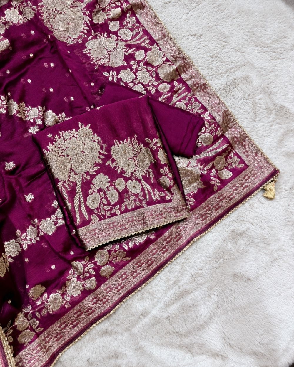 Purple Chanderi Silk Suit with Traditional Zari Weaving (12639996)
