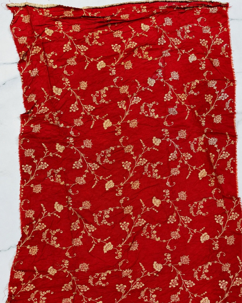 Blue Munga Weaving Bandhej Saree with Red Blouse (12626113)