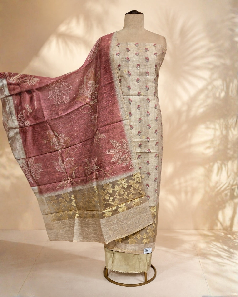 Chanderi Kalamkari Print Suit with Chanderi Dupatta (12625273)