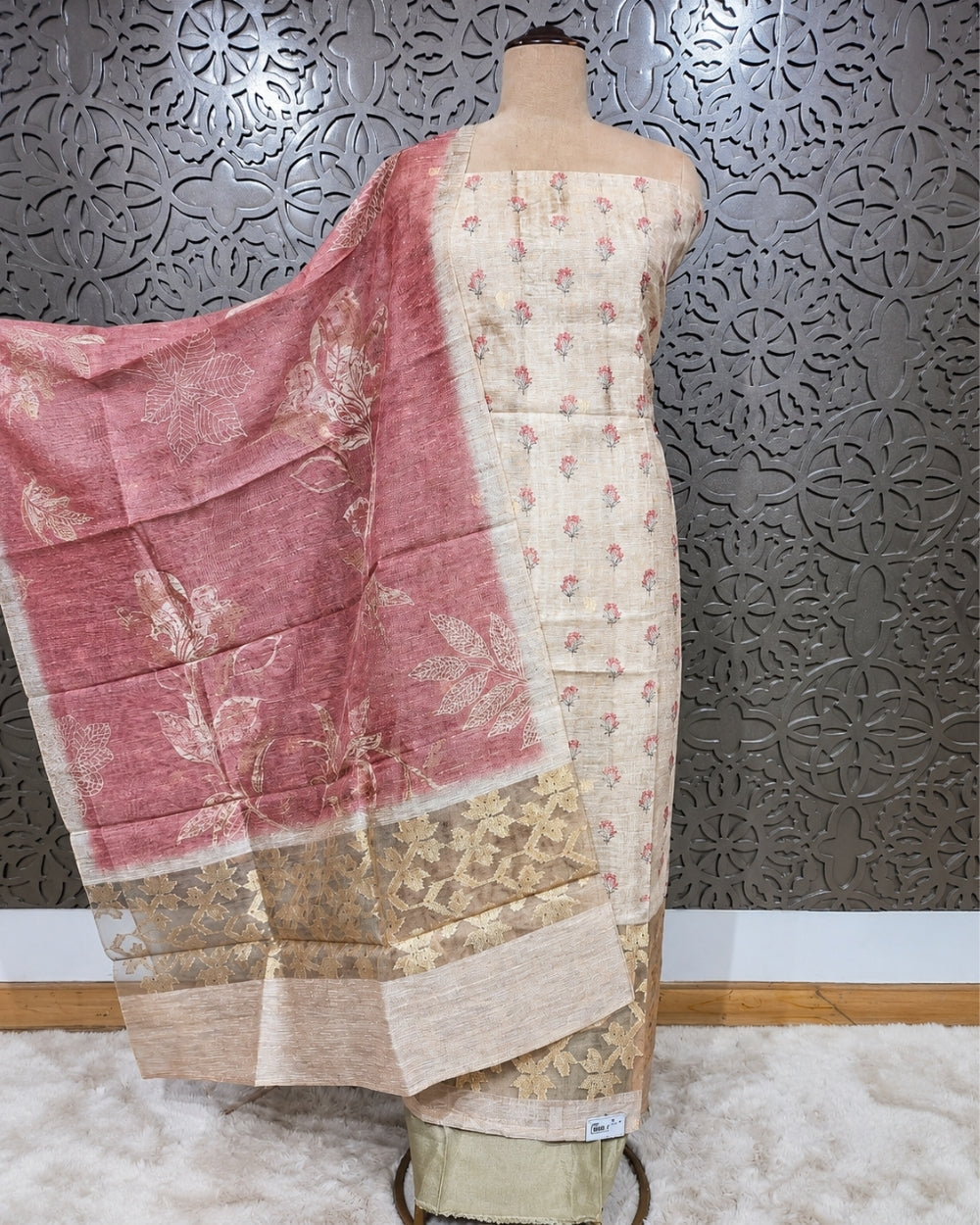 Chanderi Kalamkari Print Suit with Chanderi Dupatta (12625273)