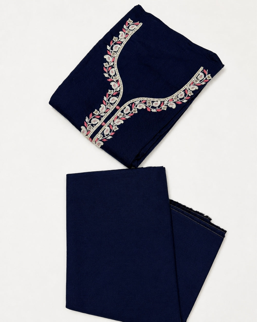 Cotton Suit with Handwork Neckline & Bandhej Dupatta (12625156)