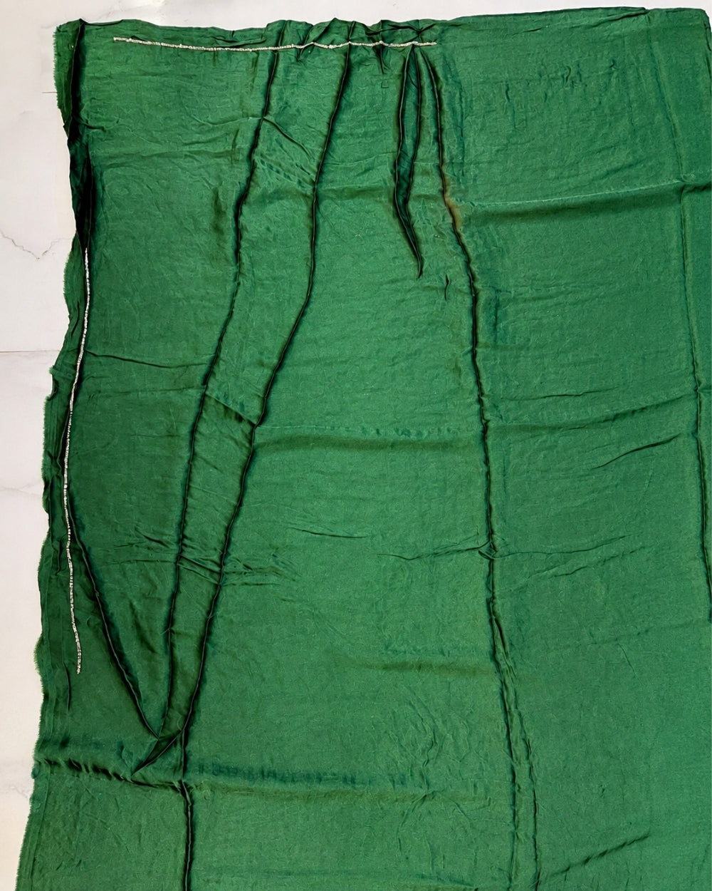 Green Monga Crepe Bandhej Saree with Mirror & Gotta Patti Work (12626021)